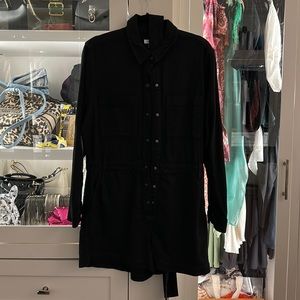 Black Denim Good American Romper